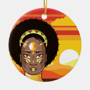 Afrikanische Prinzessin Keramik Ornament