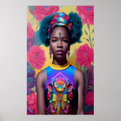 Afrikanische Prinzessin mit blauem Haar Poster (Vorne)