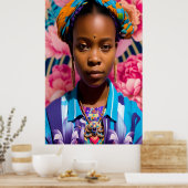 Afrikanische Prinzessin mit Bluse Poster (Küche)