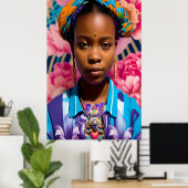 Afrikanische Prinzessin mit Bluse Poster (Heimbüro)