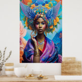 Afrikanische Prinzessin mit Flügeln im Haar Poster (Küche)