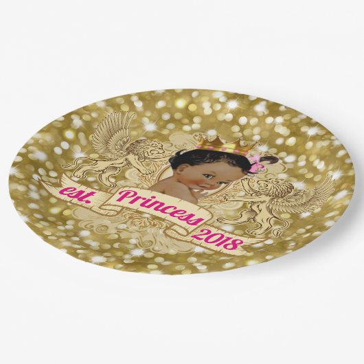 Afrikanische Prinzessin Pink und Pappteller (Schrägansicht)