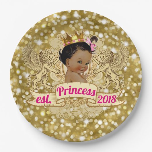 Afrikanische Prinzessin Pink und Pappteller (Vorderseite)