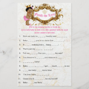 Afrikanische Prinzessin Rosa Baby Shower Spiel Flyer