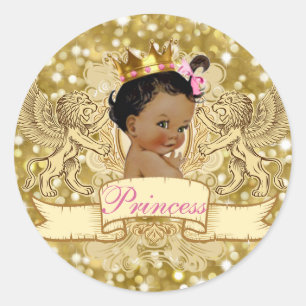Afrikanische Prinzessin Royal Gold Glitzer Gefalle Runder Aufkleber