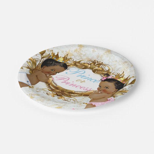 Afrikanische Prinzessin und Prinzessin Elegante Ge Pappteller (Schrägansicht)