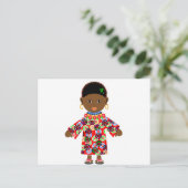 Afrikanische Puppe Postkarte (Stehend Vorderseite)