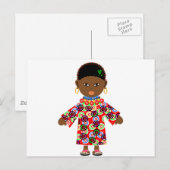 Afrikanische Puppe Postkarte (Vorne/Hinten)