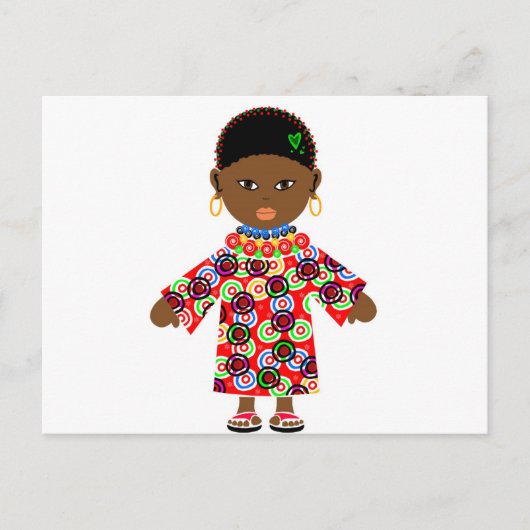 Afrikanische Puppe Postkarte (Vorderseite)
