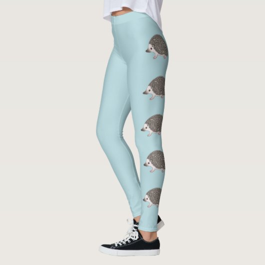 Afrikanische Pygmäen-Igel Niedlicher Cartoon Illus Leggings (Links)