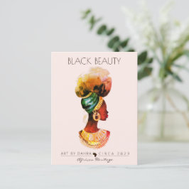 AFRIKANISCHE QUEEN GOLD NECKLACE SCHÖNE SCHWARZE F POSTKARTE