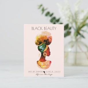 AFRIKANISCHE QUEEN GOLD NECKLACE SCHÖNE SCHWARZE F POSTKARTE