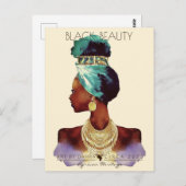 AFRIKANISCHE QUEEN HEAD WRAP NATURAL HAAR POSTKARTE (Vorne/Hinten)