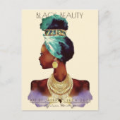 AFRIKANISCHE QUEEN HEAD WRAP NATURAL HAAR POSTKARTE (Vorderseite)