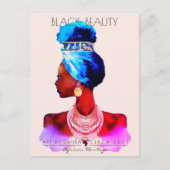 AFRIKANISCHE QUEEN HEAD WRAP NATURAL HAAR POSTKARTE (Vorderseite)
