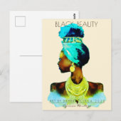 AFRIKANISCHE QUEEN HEAD WRAP NATURAL HAAR POSTKARTE (Vorne/Hinten)