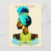 AFRIKANISCHE QUEEN HEAD WRAP NATURAL HAAR POSTKARTE (Vorderseite)