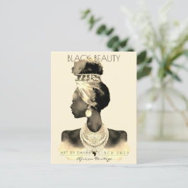 AFRIKANISCHE QUEEN HEAD WRAP NATURAL HAAR POSTKARTE