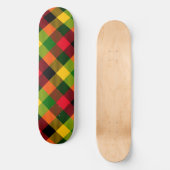 Afrikanische Rasta-Reggae-Farben Karomuster Design Skateboard (Vorderseite)