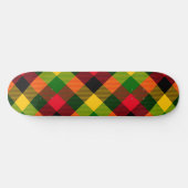 Afrikanische Rasta-Reggae-Farben Karomuster Design Skateboard (Horizontal)