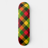 Afrikanische Rasta-Reggae-Farben Karomuster Design Skateboard (Vorderseite)