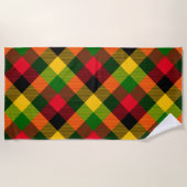 Afrikanische Rasta-Reggae-Farben Karomuster Design Strandtuch (Vorderseite)
