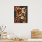 Afrikanische Rhythmen: Abstrakte Maskenmuster Poster (Küche)