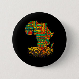 Afrikanische Roots Africa Map Melanin Juneteenth Button