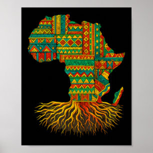 Afrikanische Roots Africa Map Melanin Juneteenth Poster
