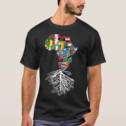 Afrikanische Roots Kontinentalkarte Matching Count T-Shirt (Vorderseite)