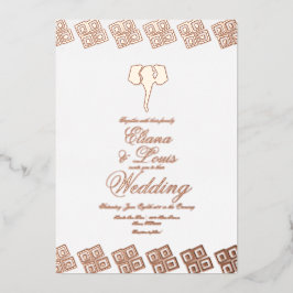 Afrikanische Rose Gold Ankara Hochzeit gepresst Folieneinladung