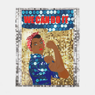afrikanische Rosie the Riveter Decke
