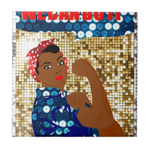 afrikanische Rosie the Riveter Fliese