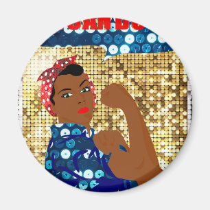 afrikanische Rosie the Riveter Magnet