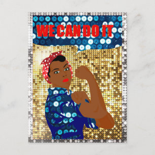 afrikanische Rosie the Riveter Postkarte
