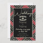 Afrikanische Rot- und Schwarze Hochzeit Einladung (Vorderseite)