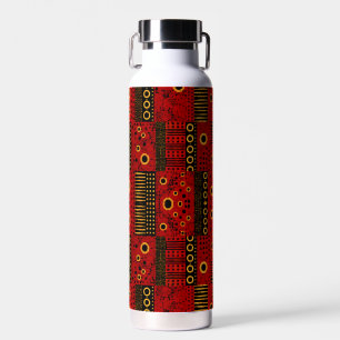 Afrikanische rote Sonnenstrahl-Tribal-Patchwork-Wa Trinkflasche