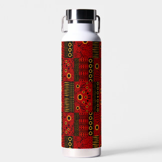 Afrikanische rote Sonnenstrahl-Tribal-Patchwork-Wa Trinkflasche