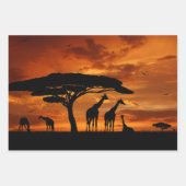Afrikanische Safari bei Sunset Geschenkpapier Set (Vorderseite)