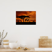 Afrikanische Safari bei Sunset Poster (Küche)