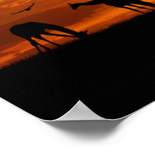 Afrikanische Safari bei Sunset Poster (Ecke)