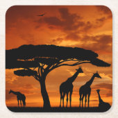Afrikanische Safari bei Sunset Rechteckiger Pappuntersetzer (Vorderseite)