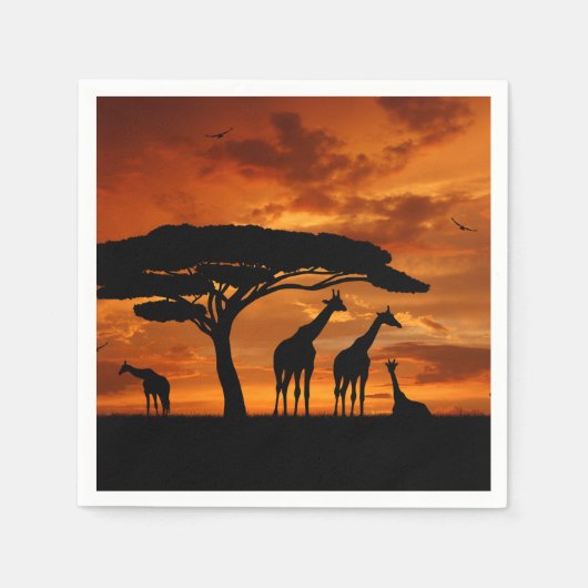 Afrikanische Safari bei Sunset Serviette (Vorderseite)