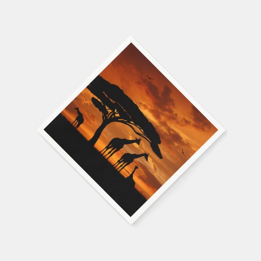 Afrikanische Safari bei Sunset Serviette (Ecke)