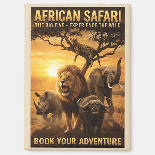 Afrikanische Safari Big Five Wildtiere Magnet
