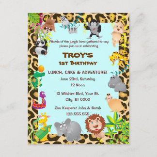 Afrikanische Safari - erste Geburtstags-Party Einladung