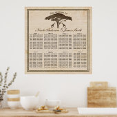 Afrikanische Safari Giraffen & Bäume Hochzeitssitz Poster (Küche)