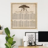 Afrikanische Safari Giraffen & Bäume Hochzeitssitz Poster (Heimbüro)