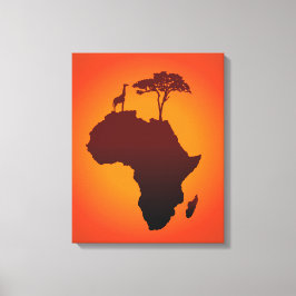 Afrikanische Safari Karte - Canvas Print Leinwanddruck