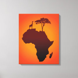Afrikanische Safari Karte - Canvas Print Leinwanddruck